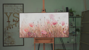 Pintura Acrílica Hecha a Mano "Flores de Amapola"