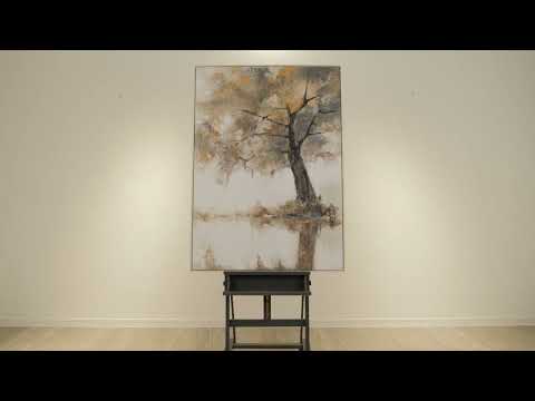 Acrylbild Baum Handgemalt Struktur Natur Beige