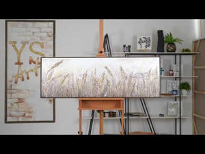 Cuadro Pintado a Mano "Crepúsculo" Pintura Acrílica Abstracta con Marco 150x50cm