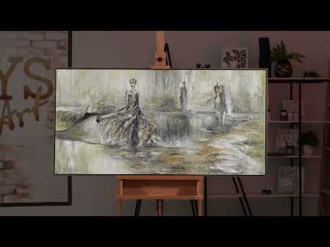 Cuadro moderno abstracto "Desfile de moda" – Arte pintado a mano sobre lienzo