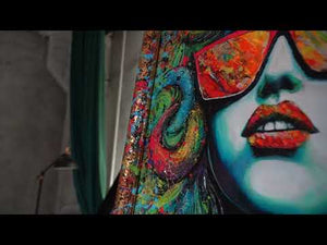 Acryl Strukturmalerei Gesicht Relief bunt Farbe modern