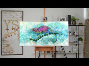 Pintura Abstracta de Animal "Iguana"
