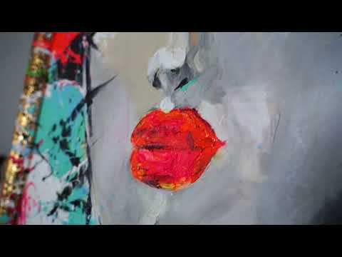 Handgemaltes Acrylbild Gesicht