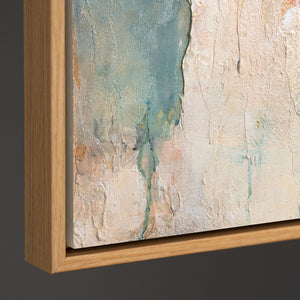 Reliefbild Acrylmalerei blau beige modern