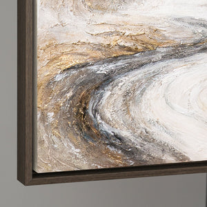 Reliefbild Acrylmalerei gold beige modern