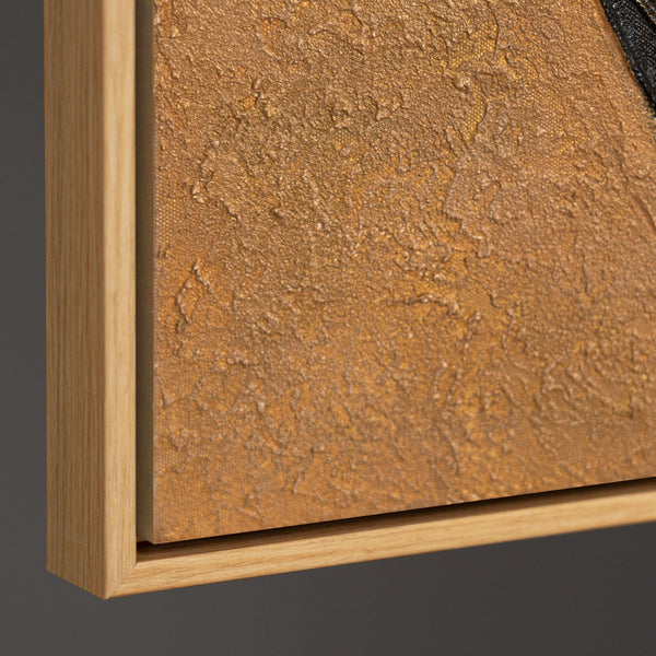 Reliefbild Acrylmalerei gold schwarz Struktur