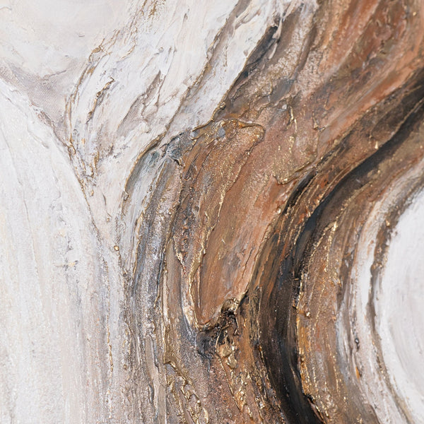 Acrylmalerei Reliefdetail braun beige modern