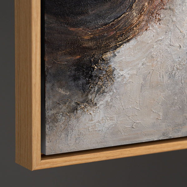 Reliefdetail Wandkunst Schwarz Gold modern