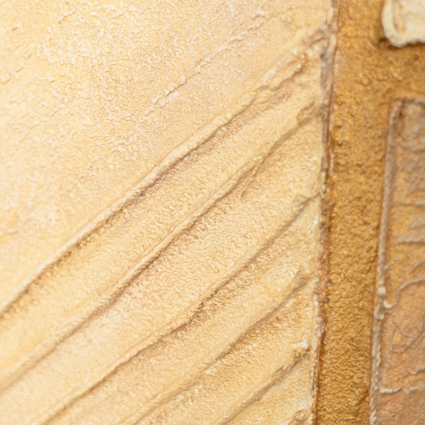 Reliefkunst Acrylgemälde beige gold modern