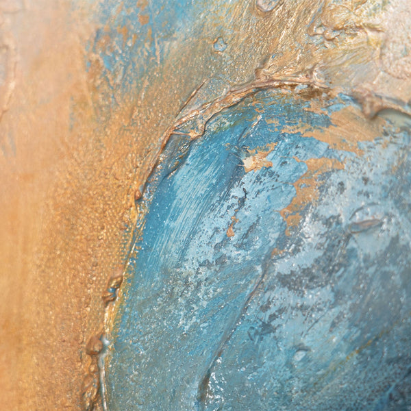 Reliefstruktur Acrylgemälde blau beige modern