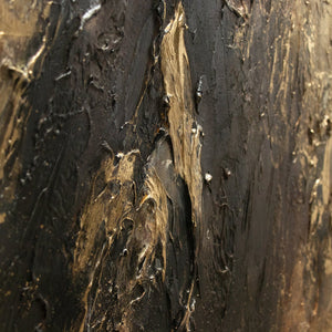 Strukturierte Acrylmalerei Gold Schwarz Nahaufnahme Kunst