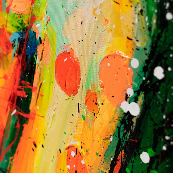 Strukturierte Farbfläche in Gelb und Orange