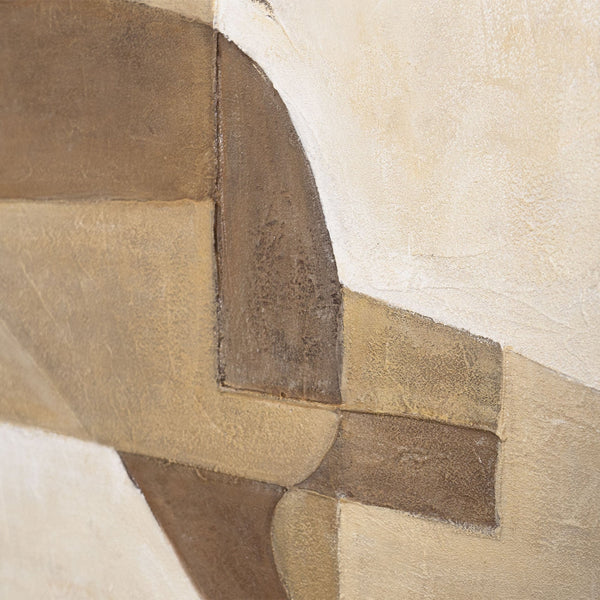 Strukturkunst Nahaufnahme beige geometrisch