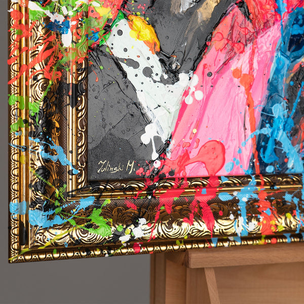 Strukturmalerei Acryl bunt Farben Detail Nahaufnahme