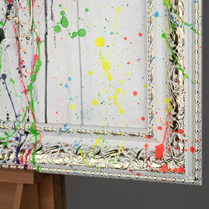 Strukturmalerei Acryl bunt Spritzer Detail Nahaufnahme