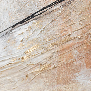 Strukturmalerei Gold Beige Acryl Engel Kunst Nahaufnahme