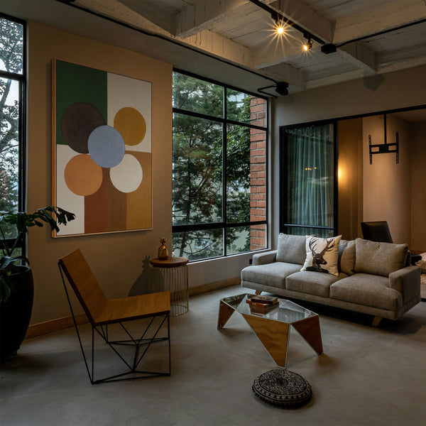 Wanddeko Wohnzimmer moderne geometrische Kunst