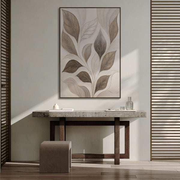 Wanddeko Wohnzimmer Naturkunst beige grau