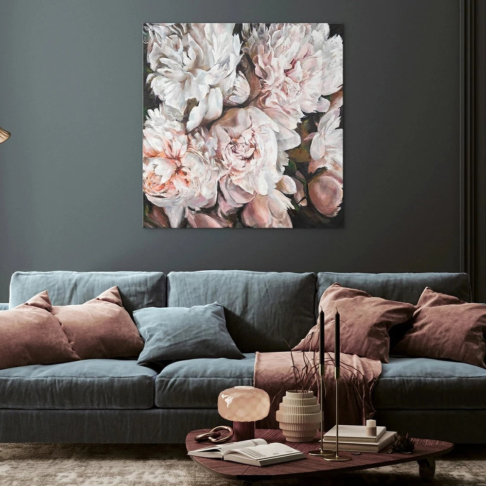 Handgemaltes Blumenbild auf Leinwand